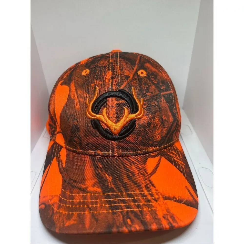 Orange Camo Deer Antler Hunting Hat Blaze Orange Camouflage Adjustable Cap